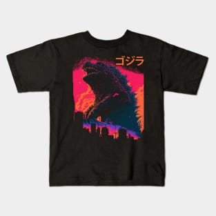 Synthwave Godzilla Kids T-Shirt